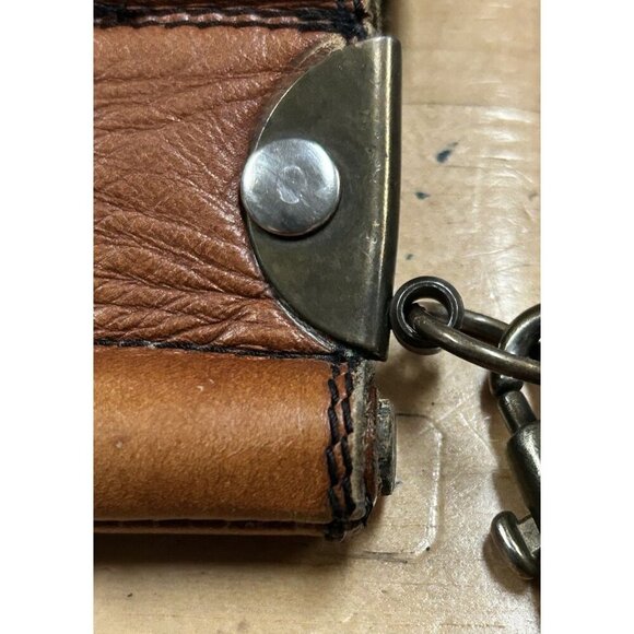 Vtg Brown Italian Leather ALDO Messenger Bag Satchel Cross Body Brass Hardware - Picture 10 of 11